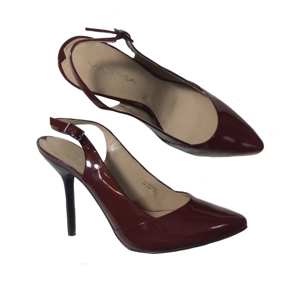 Via Spiga Patent Leather Red Slingback Heels